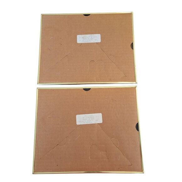 Vintage Dufex‎ Foil Art Prints Sailing Ships Framed Gold Black Pair 10 X 8 each - Picture 5 of 14